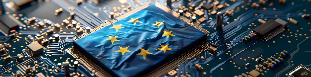 Processor covered with EU flag