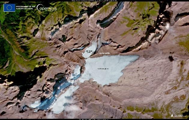 European Union, Copernicus Sentinel-2 imagery of the Alpine glaciers in 2022