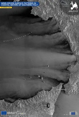 Wind-driven surface patterns in coastal waters of southern Italy
