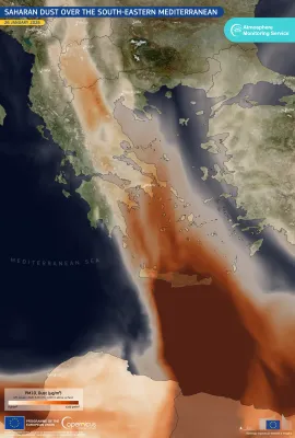 Saharan dust over the south-eastern Mediterranean