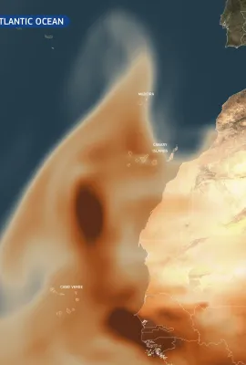 Saharan dust plume over the Atlantic Ocean
