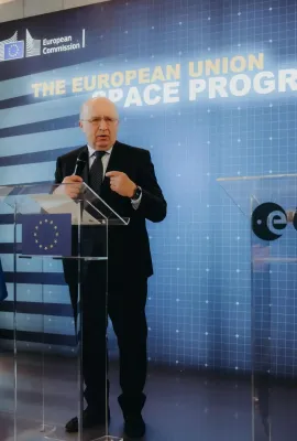 Commissioner for Defence and Space Andrius Kubilius joined by Director General of ESA, Josef Aschbacher