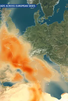 Saharan dust plume spreads across European skies