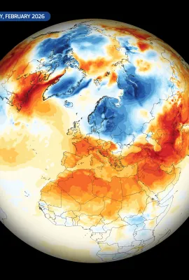 February 2026 was the fifth-warmest on record