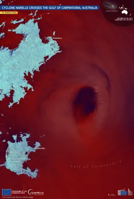 Cyclone Narelle crosses the Gulf of Carpentaria, Australia