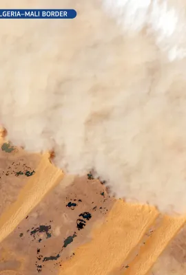 Dust storm across the Algeria-Mali border