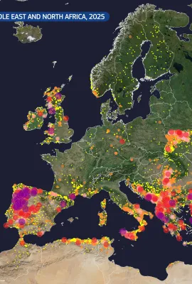 Forest Fires in Europe, Middle East and North Africa, 2025