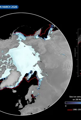 Arctic sea ice at record low in March 2026