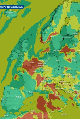 Air Pollution Patterns Across Europe in March 2026
