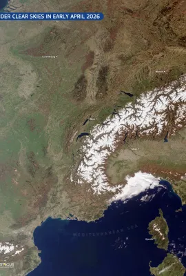 Central Europe under clear skies in early April 2026