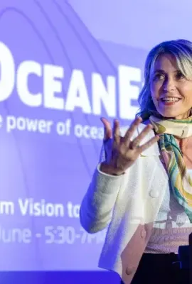 Lorena Boix Alonso, Deputy Director-General at the European Commission’s Directorate-General for Defence Industry and Space, speaks during the OceanEye High-Level Event held during Digital Ocean Week 2026. 