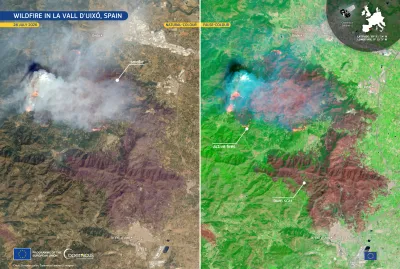 Wildfire in Valencia, Spain