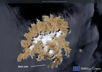 Wildfire aftermath in the Greek island of Serifos