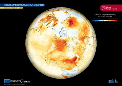 Surface air temperature anomaly, August 2026