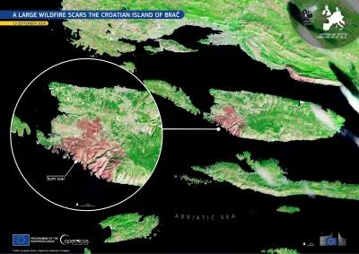 Brač island wildfire