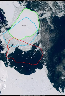 The movement of Iceberg B-22a