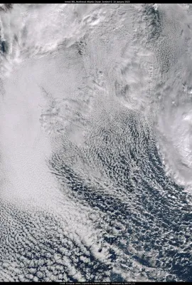 Rare January cyclone in the northern Atlantic Ocean