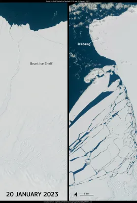 The calving of the Burnt Ice Shelf