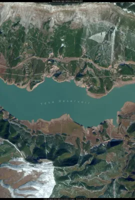 Winter rains replenish the Yesa reservoir in Spain