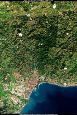 Early blossoming of almond trees in southern Spain