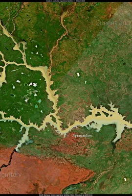 Extensive floods in Australia