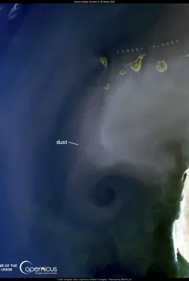 Dust storm over the Canary Islands