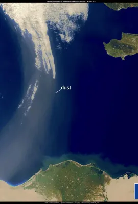Saharan dust plume in the Mediterranean Basin