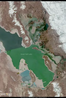 The water level of the Great Salt Lake rises after record-breaking snowfall