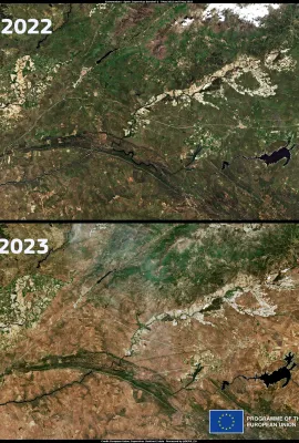 Drought is changing the landscape of Extremadura (Spain)