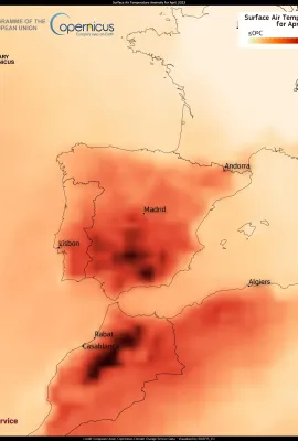 Surface Air Temperature Anomaly for April 2023