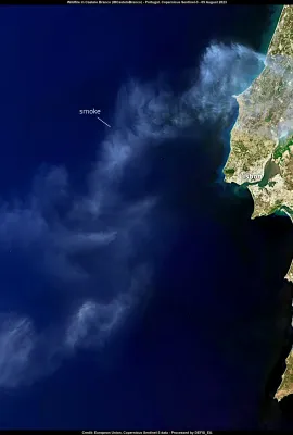 A wildfire strikes in  Castelo Branco, Portugal