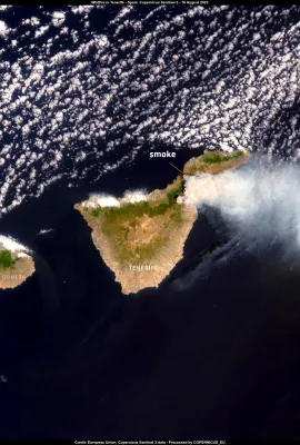 A wildfire is affecting Tenerife, Spain