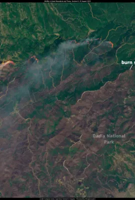 The wildfire in the Northeast Greece, one of the largest ever recorded in Europe