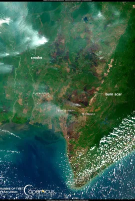 Multiple wildfires burning in Indonesia