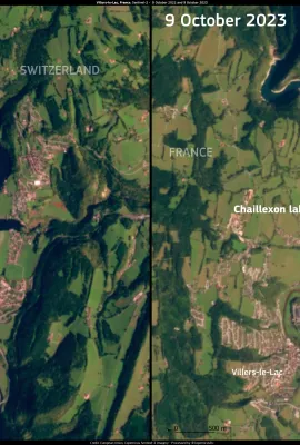 Drought dried up Alpine Chaillexon Lake