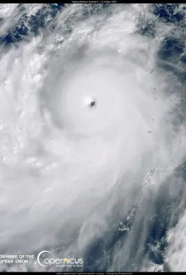 Super Typhoon Bolaven, moving through the Western Pacific