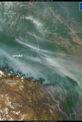Bolivia, engulfed with smoke due to wildfire and drought