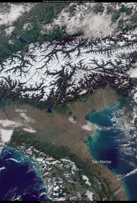 The Alps blanketed in white after the first snowfall of the year