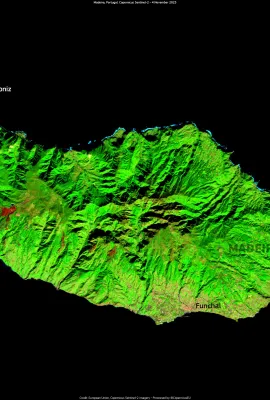 The Portuguese island of Madeira, scarred by wildfire