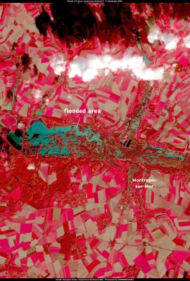 Flooding after heavy rainfall in Pas-de-Calais, France