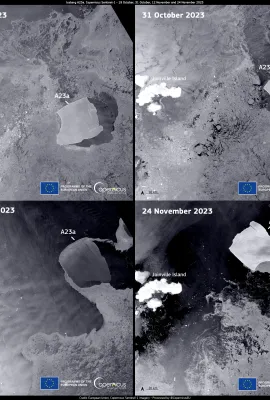 The world's largest iceberg is moving towards the South Atlantic Ocean