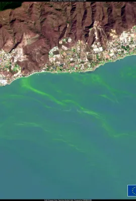 The water quality of Lake Chapala in México, threatened by an algae bloom