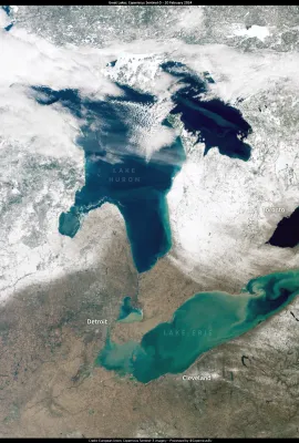 Unusually low ice cover level in the Great Lakes