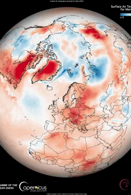 March 2024 was the warmest March on record globally