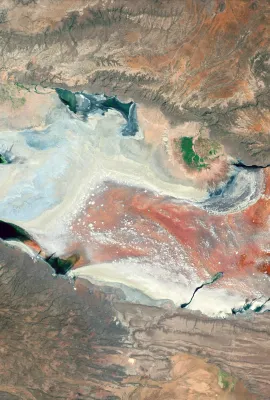 Lake Natron’s vibrant red water