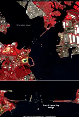 The collapse of the Francis Scott Key Bridge in Baltimore, USA