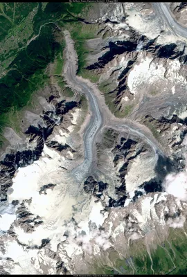 The Mer de Glace Glacier in the Alps