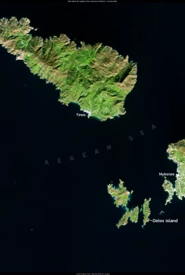 Rising sea levels affect Delos Island, Greece