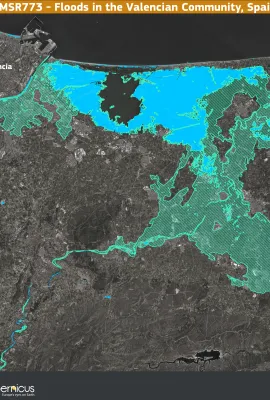 The Copernicus Emergency Management Service monitors the floods in Valencia, Spain