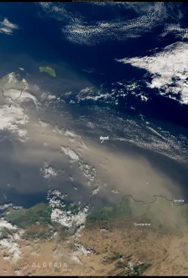 Dust storm over the Mediterranean Sea